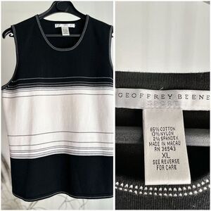 Geoffrey Beene Sport Knit Striped Top XL